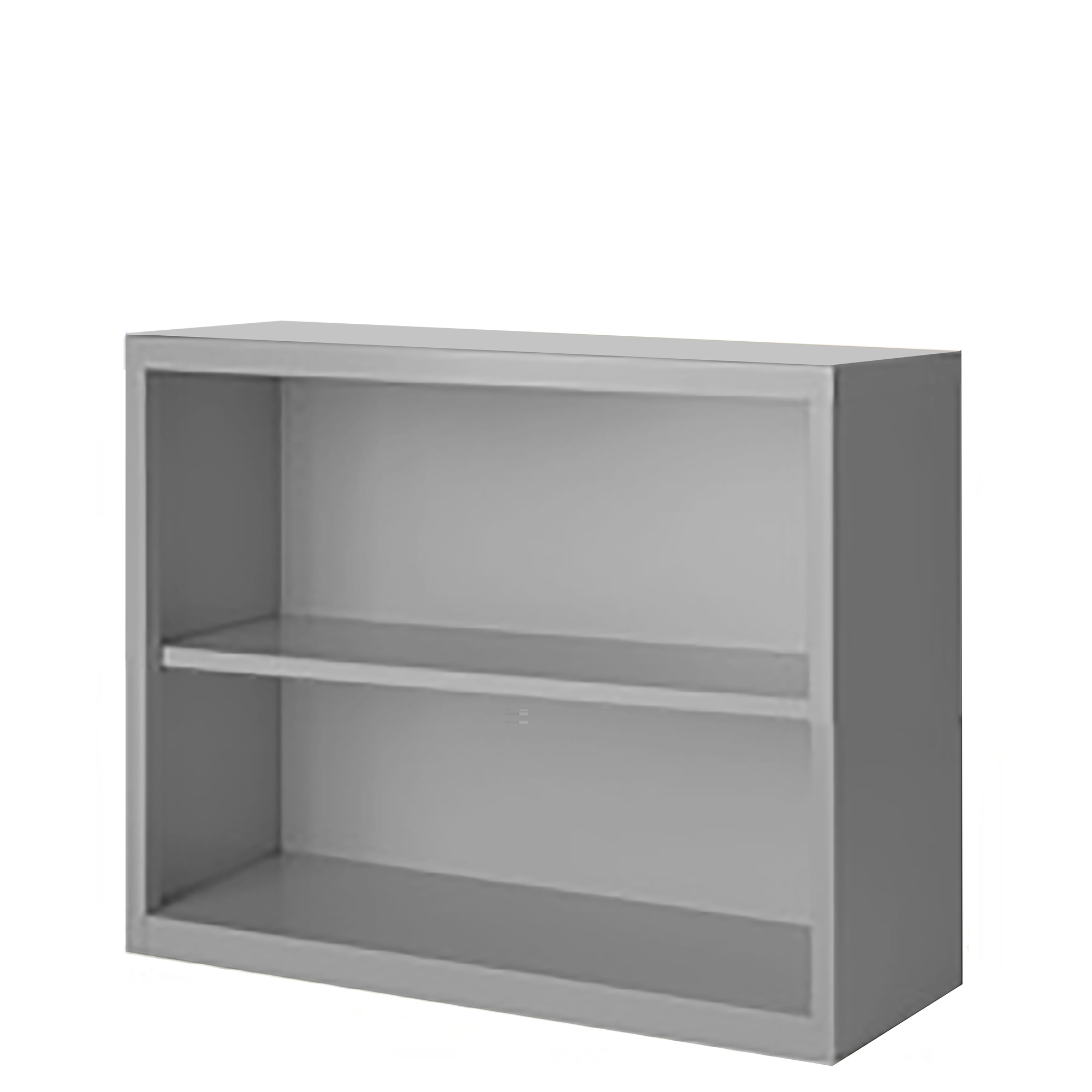 Steel Cabinets USA, 36in.x13in.x30in. Gray Bookcase Steel Fully Assembled, Height 30 in, Shelves (qty.) 2, Material Steel, Model# BCA-363013-G